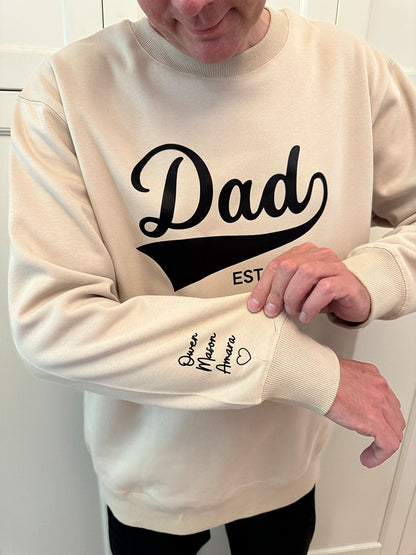 Dad Sweatshirt Tshirt Hoodies with Custom Kids Names Embroidery