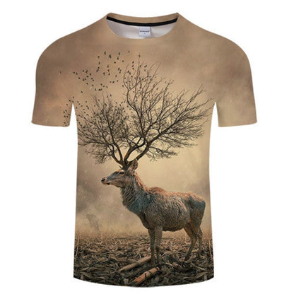 Deserted Tree Elk 3D T-Shirt