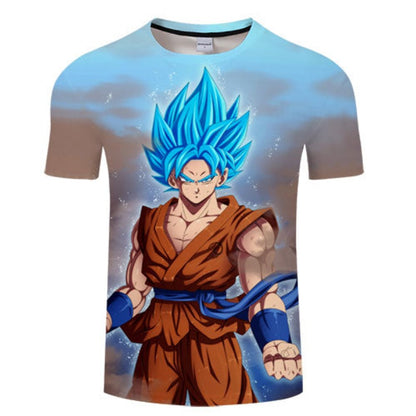 Blue Saiyan Hair 3D T-Shirt